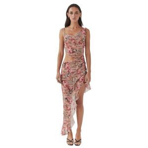 Pappermayo Law Of Attraction Asymmetric Midi Dress - Palais Floral Women's 4 NWT